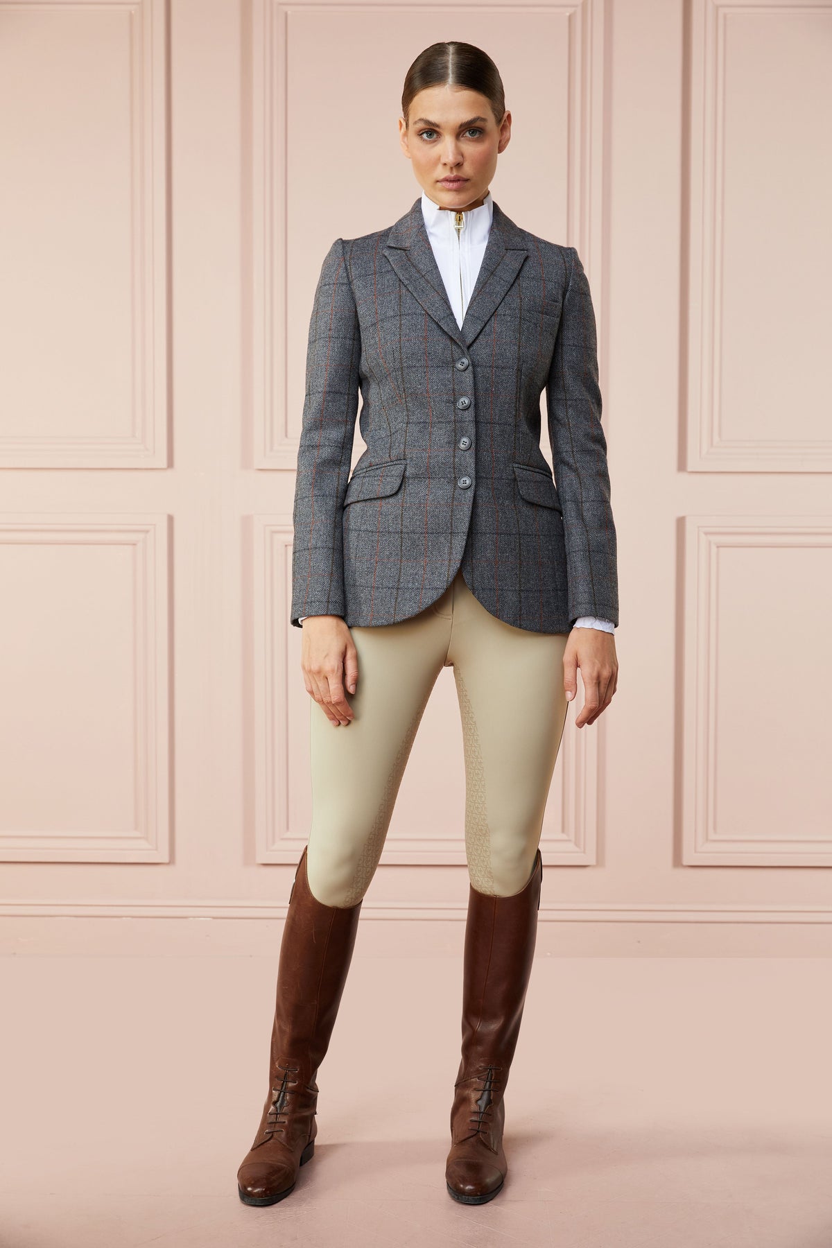 Tweed Riding Jacket (Mid Blue Check)