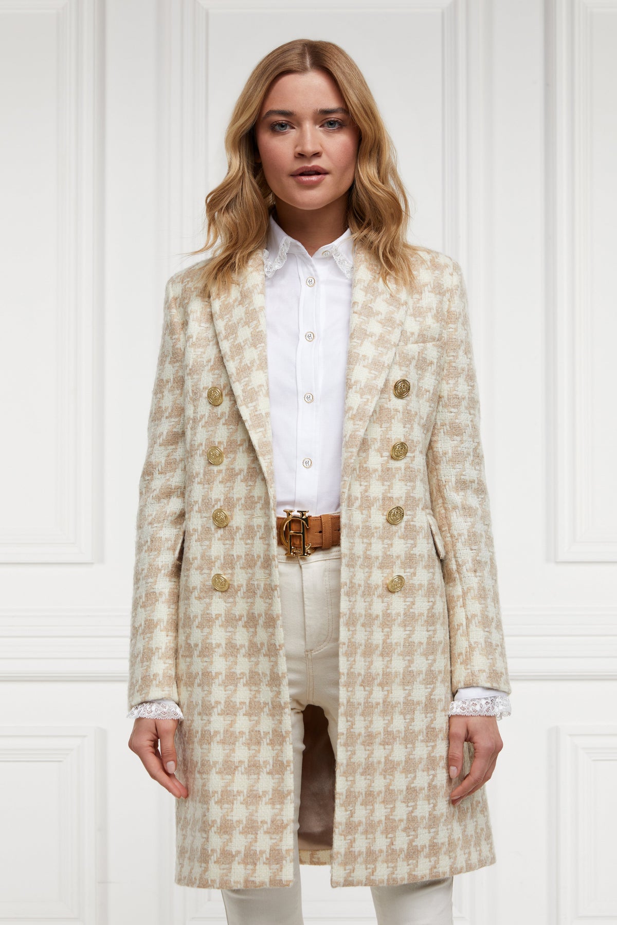 Knightsbridge Coat (Camel Houndstooth)