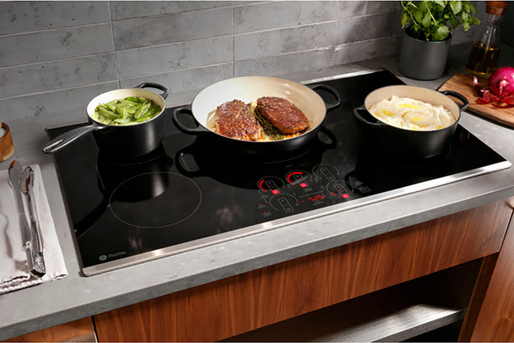 30" 4-Element Induction Electric Cooktop in Stainless Steel with Digital Touch Controls