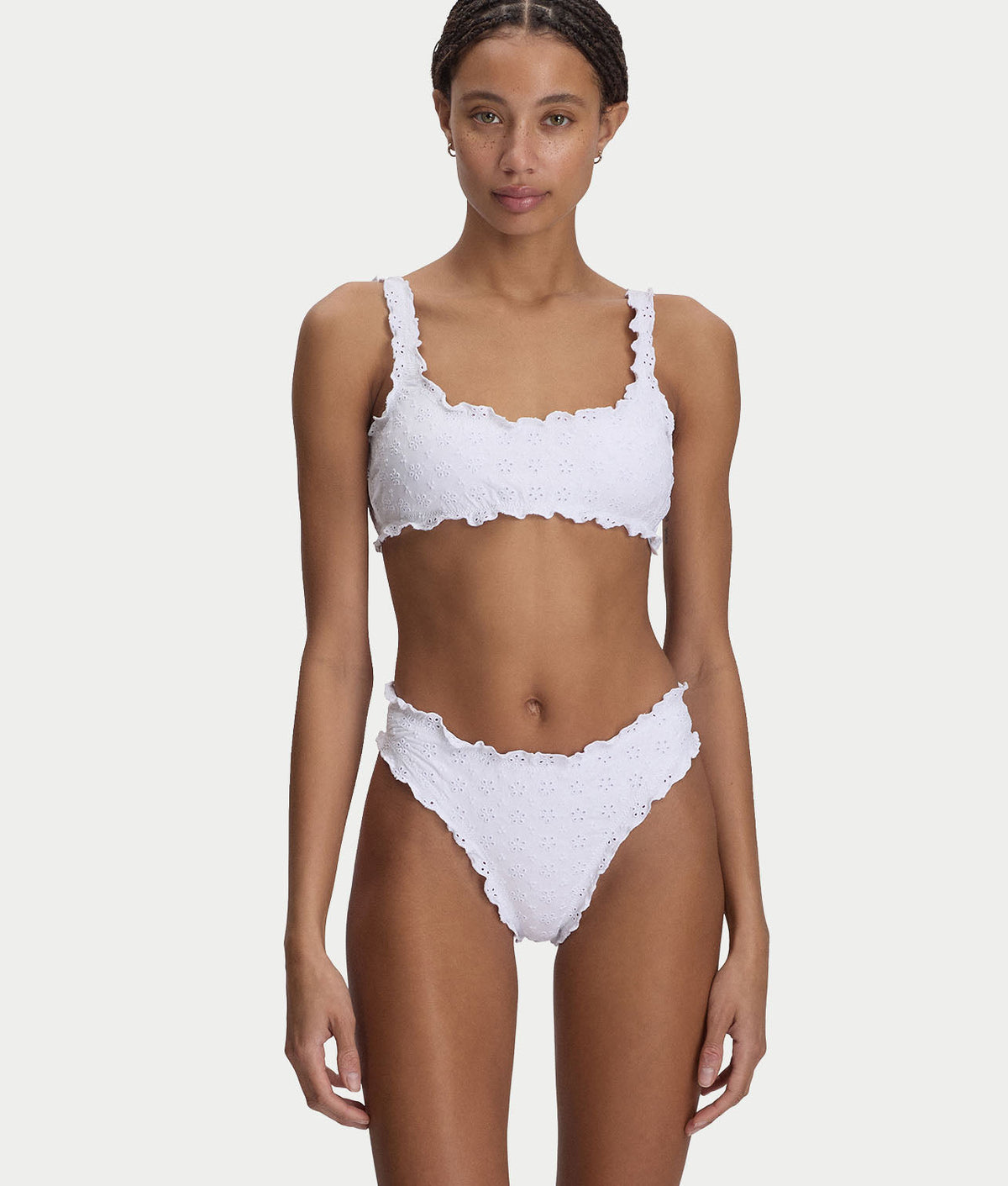 Eyelet Hi-Cut Bikini Bottom