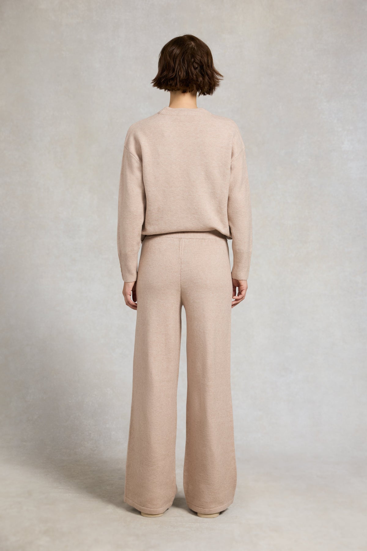 Nina Knitted Wide Leg Pant (Toffee Marl)