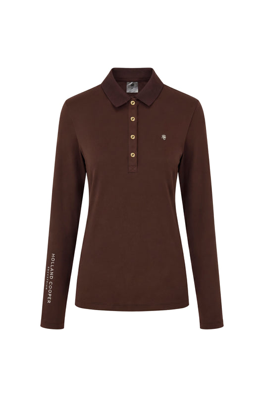 Chiltern Long Sleeve Polo Shirt (Walnut)