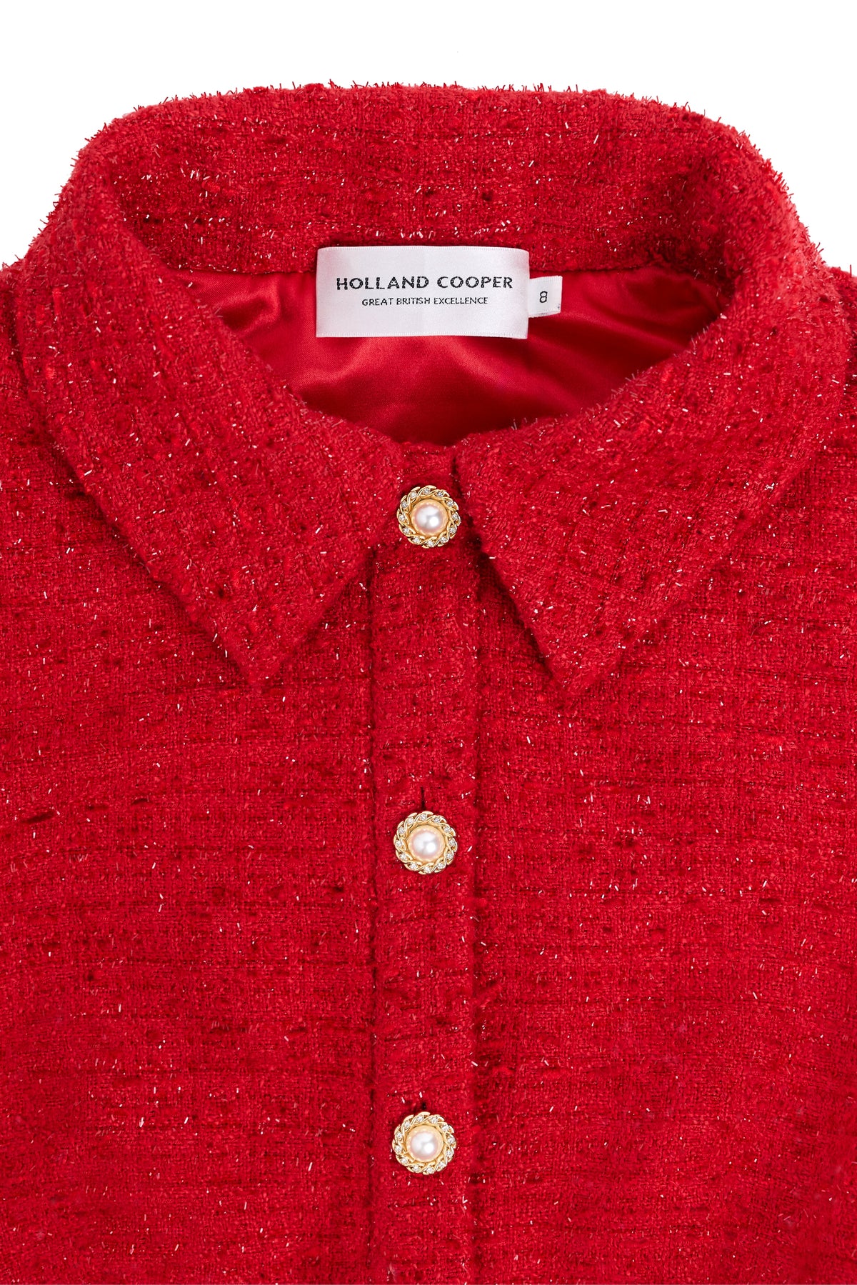 Alice Collared Mini Dress (Red Boucle)