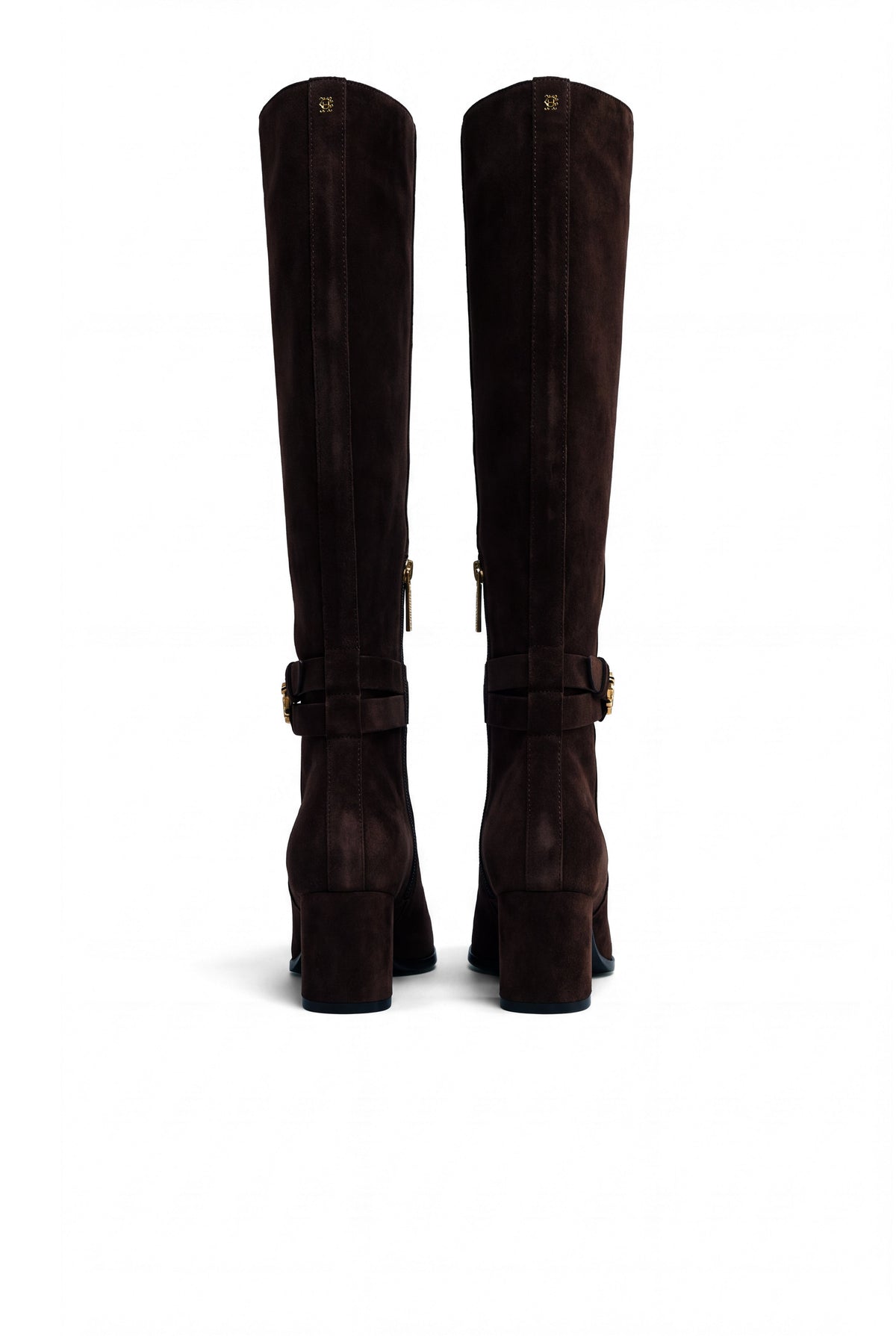 Marlborough Mid Heel Knee Boot (Chocolate Suede)
