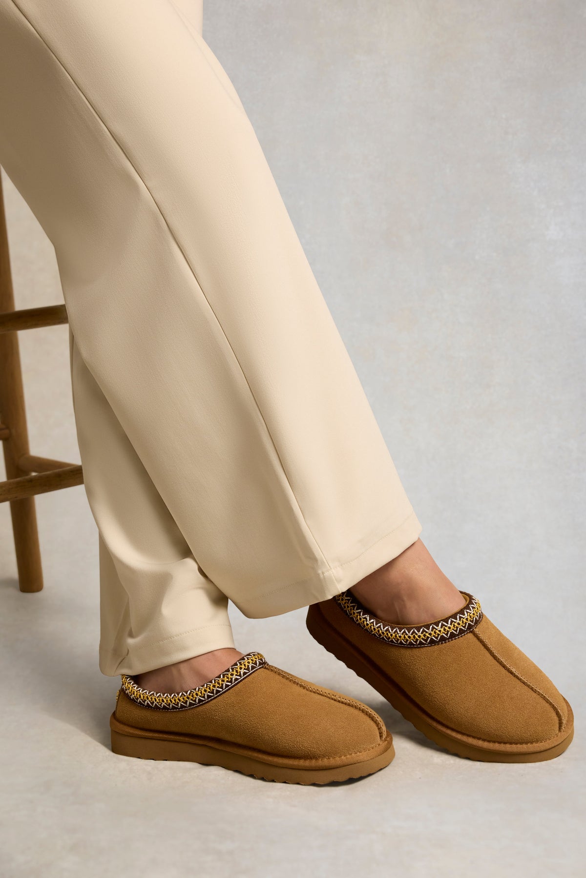 Ultra Low Shearling Mule (Tan)