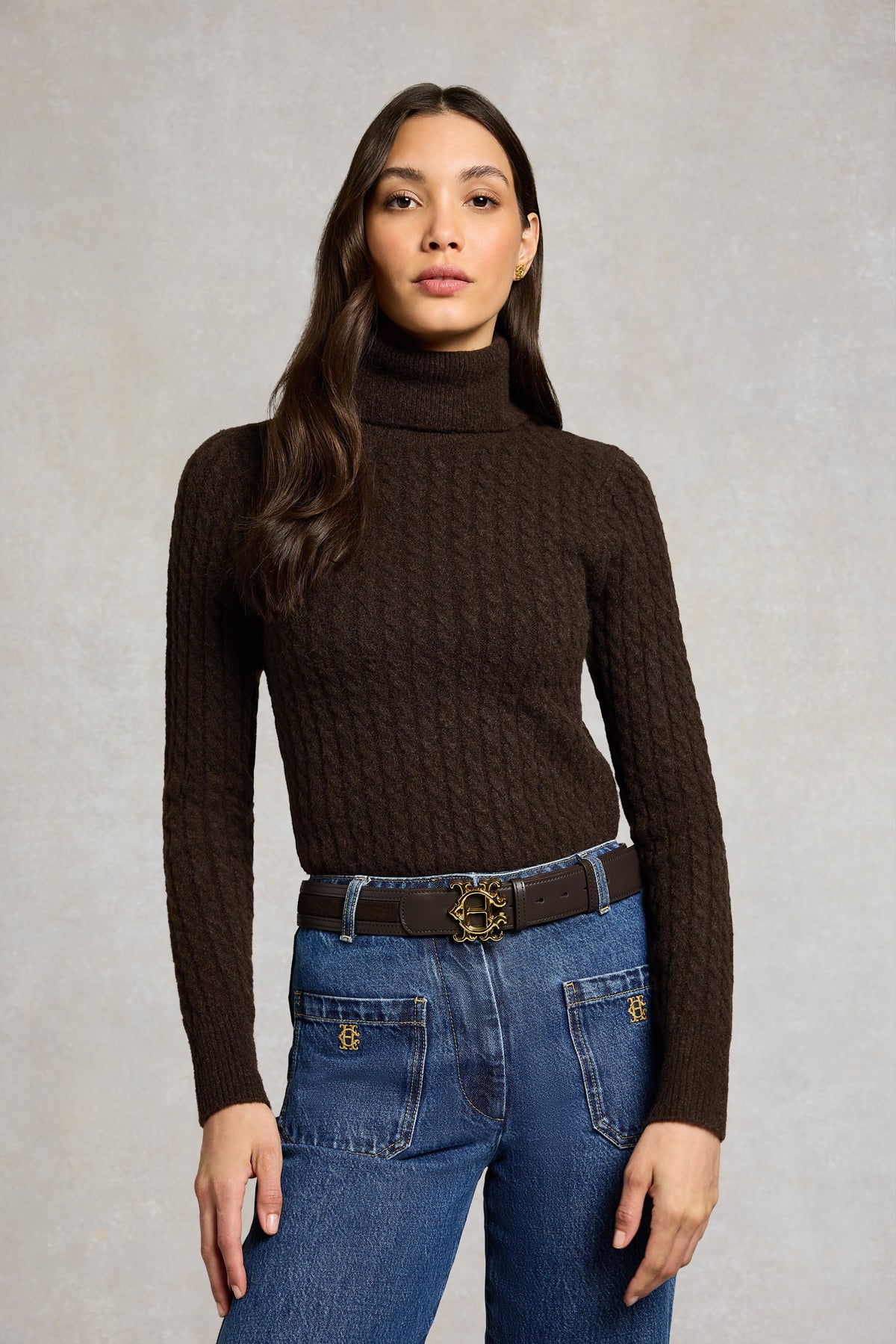 Heraldic Window Belt (Chocolate Suede)