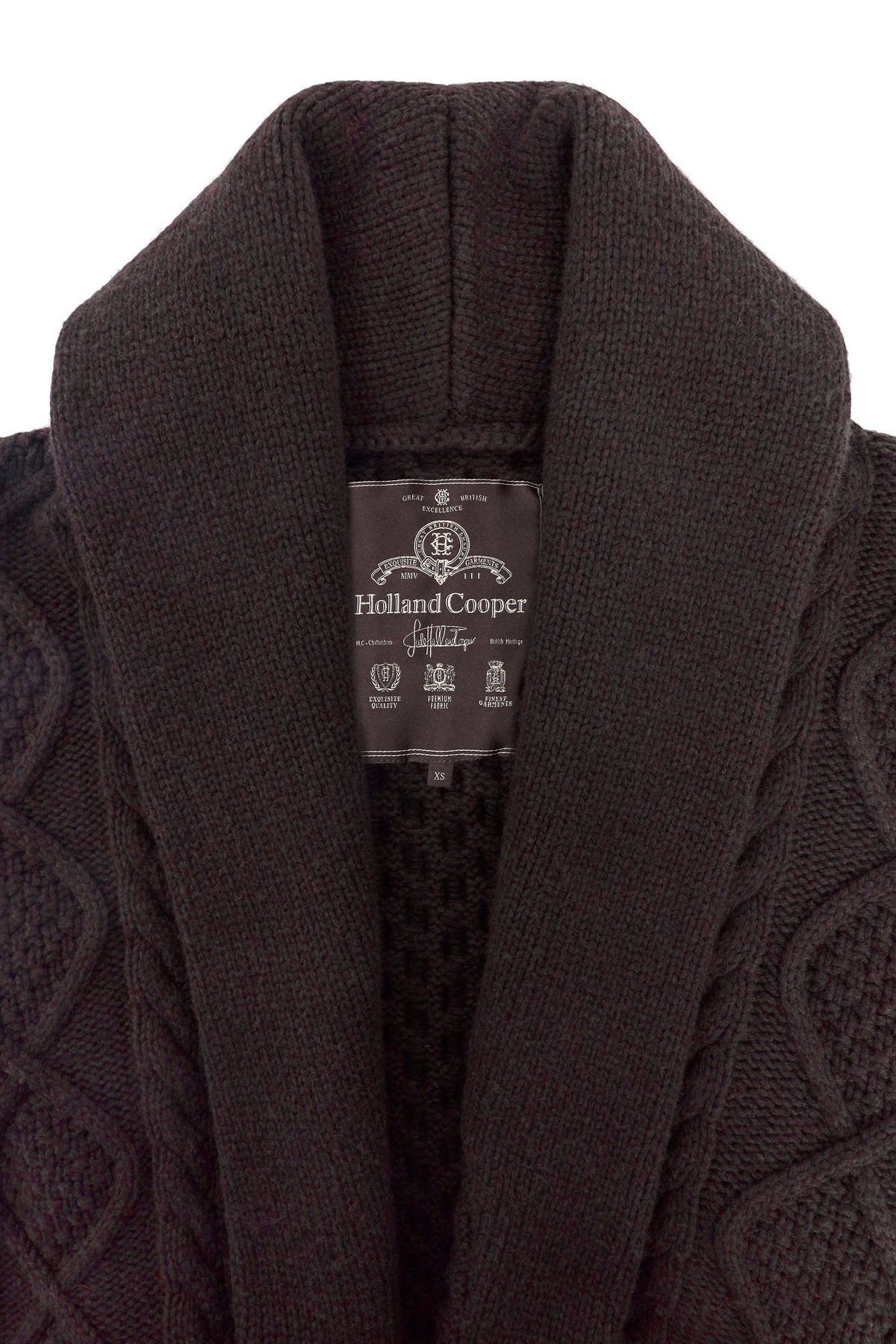 Montana Longline Cardigan (Chocolate Cable)