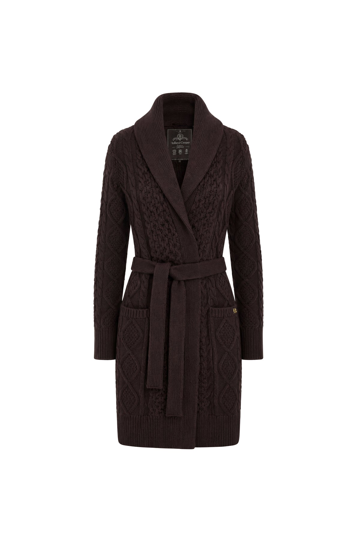Montana Longline Cardigan (Chocolate Cable)
