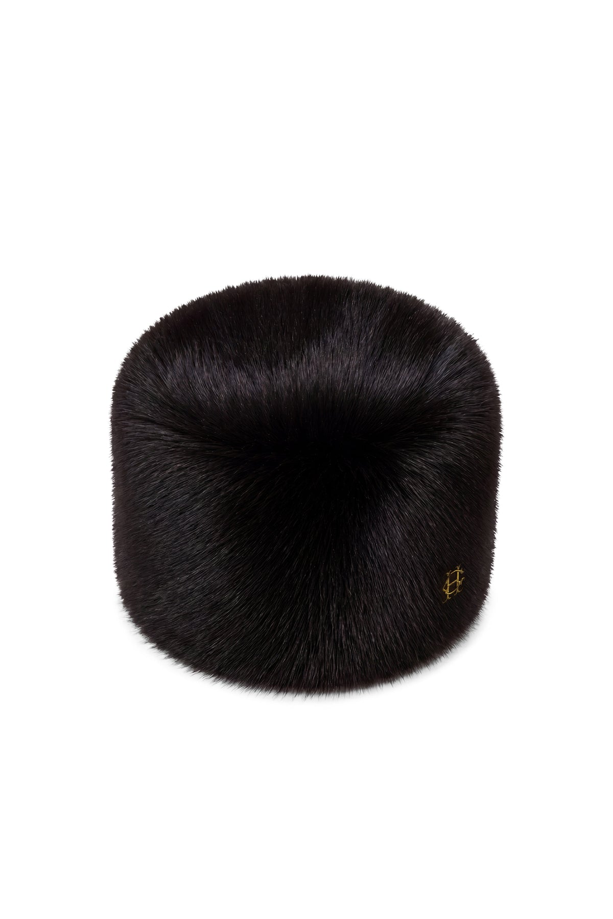 Faux Fur Pill Box Hat (Black)