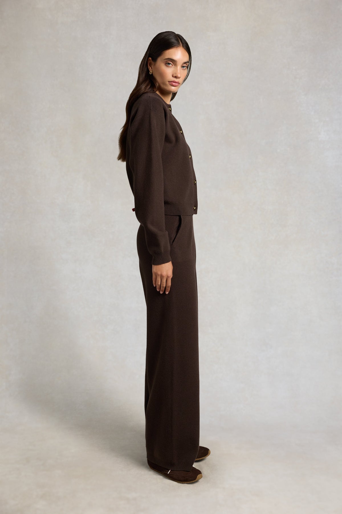 Chester Knitted Wide Leg Pant (Chocolate)