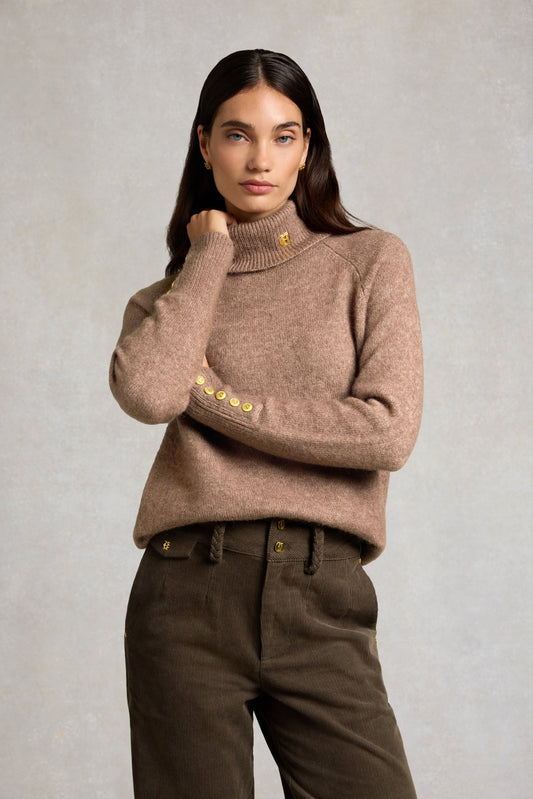 Tori Roll Neck Knit (Taupe)