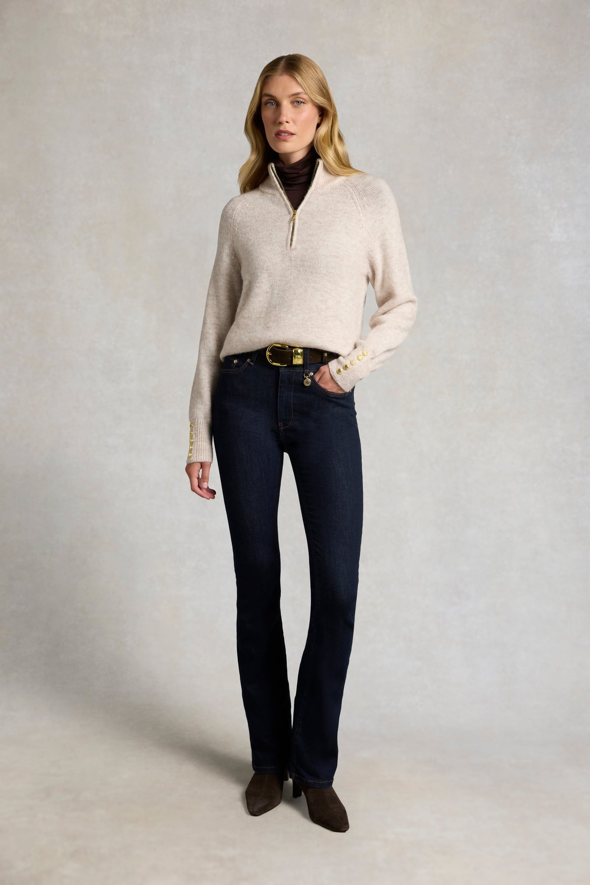 Tori Quarter Zip Knit (Barley)