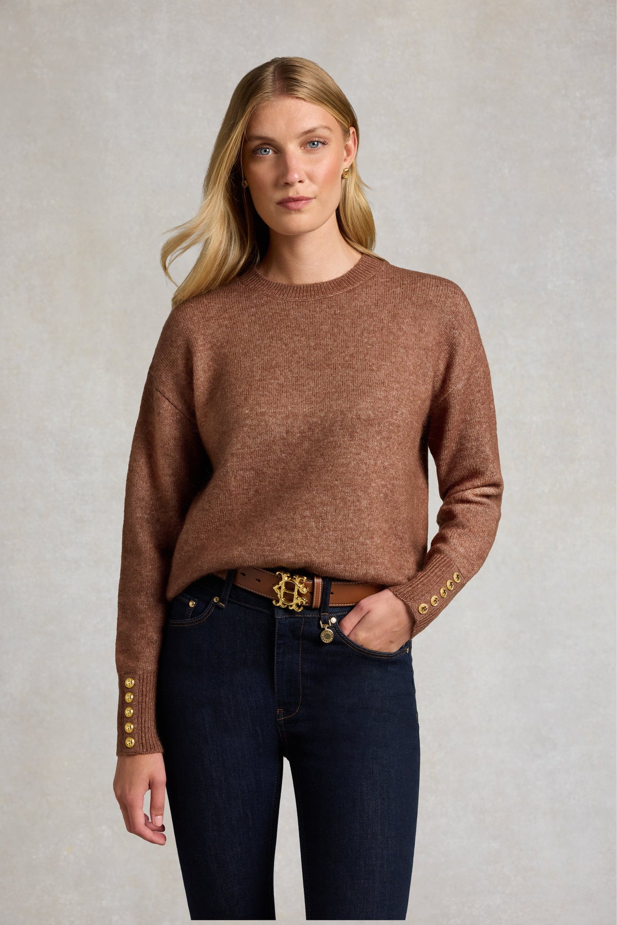 Tori Crew Neck Knit (Latte)