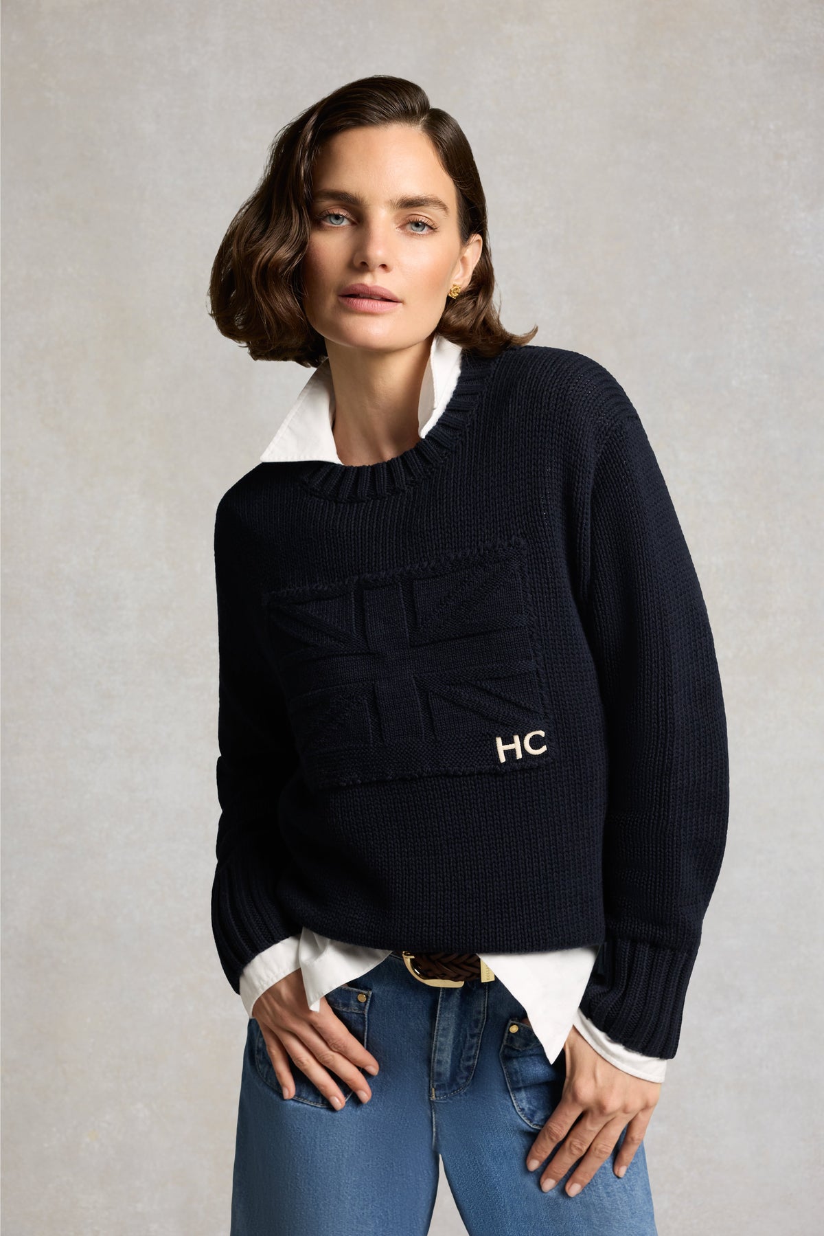 Bampton Crew Neck Knit (Ink Navy)