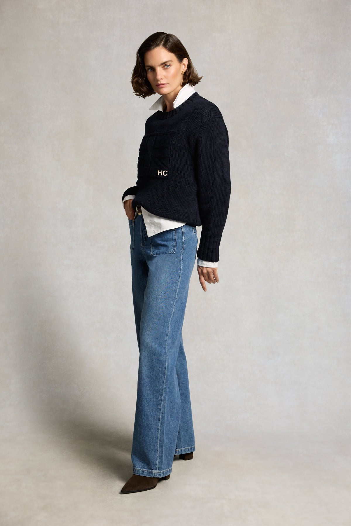 Bampton Crew Neck Knit (Ink Navy)