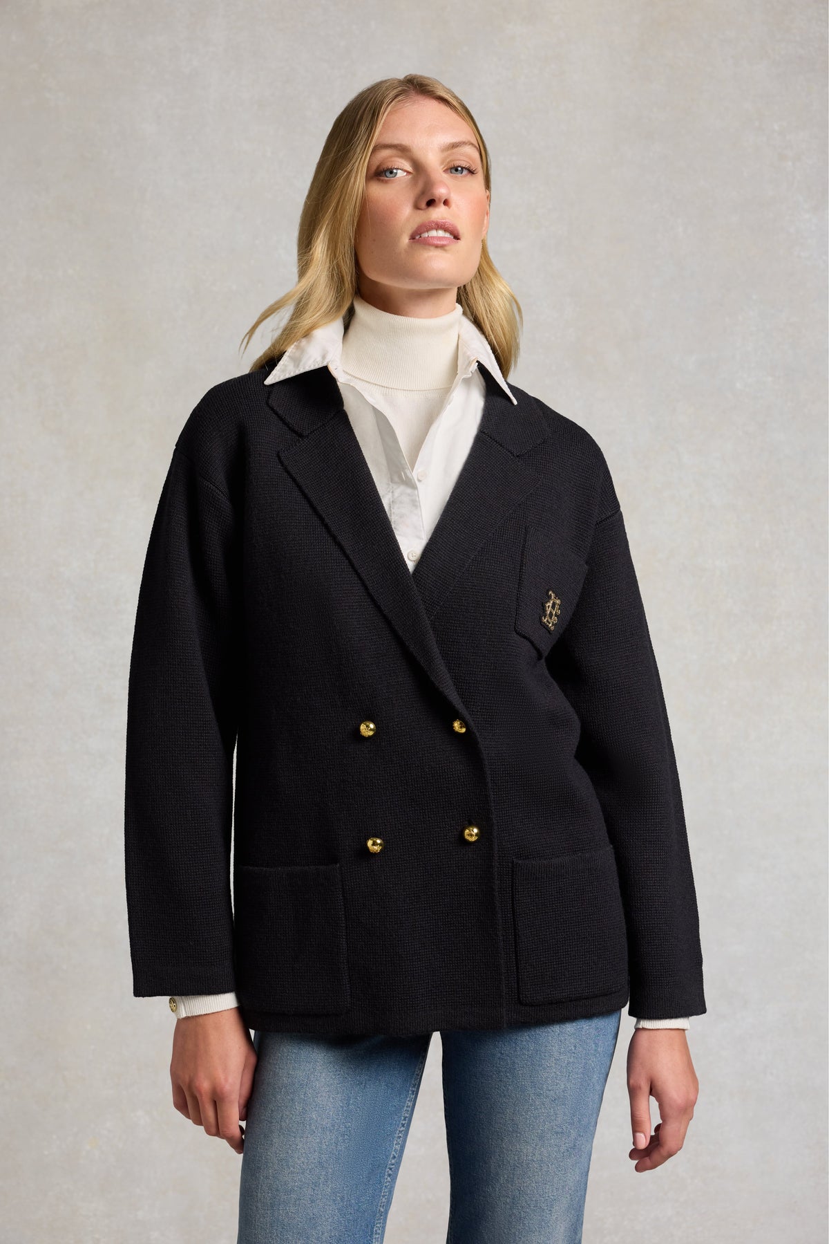 Windsor Knitted Blazer (Ink Navy)