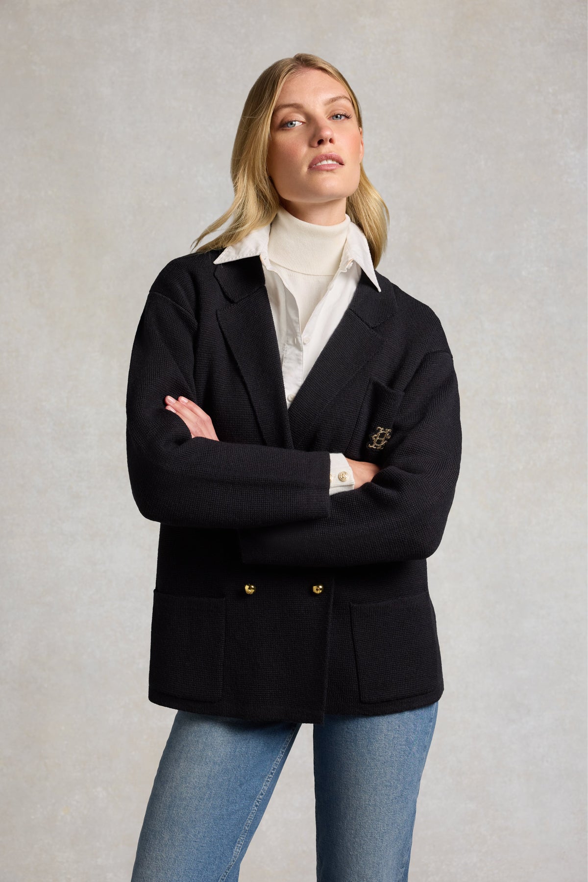 Windsor Knitted Blazer (Ink Navy)