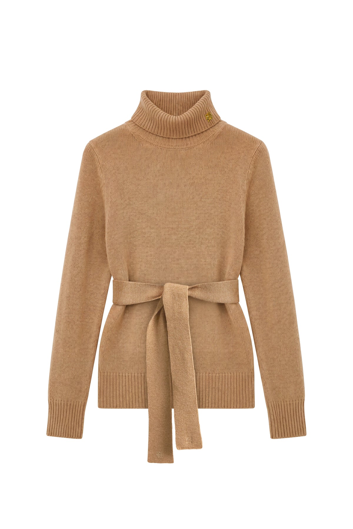 Apperley Roll Neck Knit (Camel Marl)