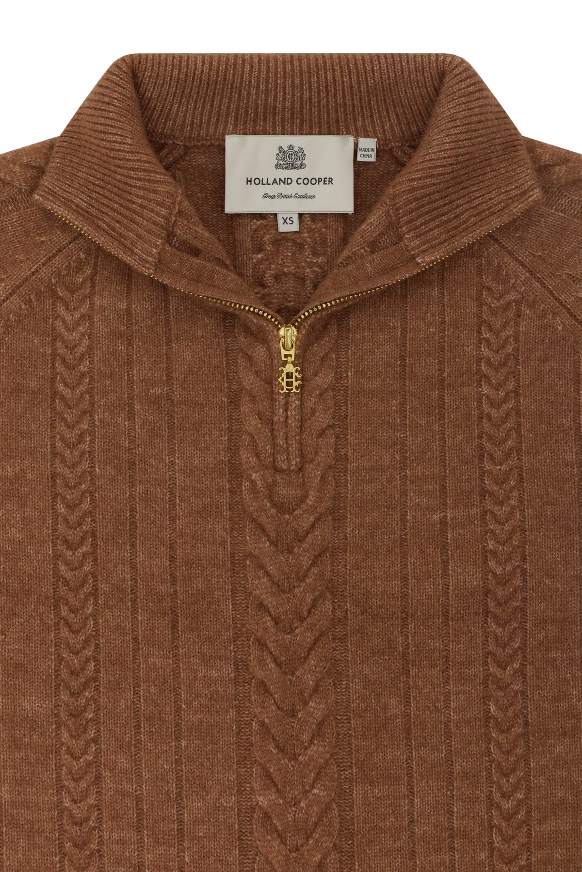 Fairford Quarter Zip Knit (Latte)