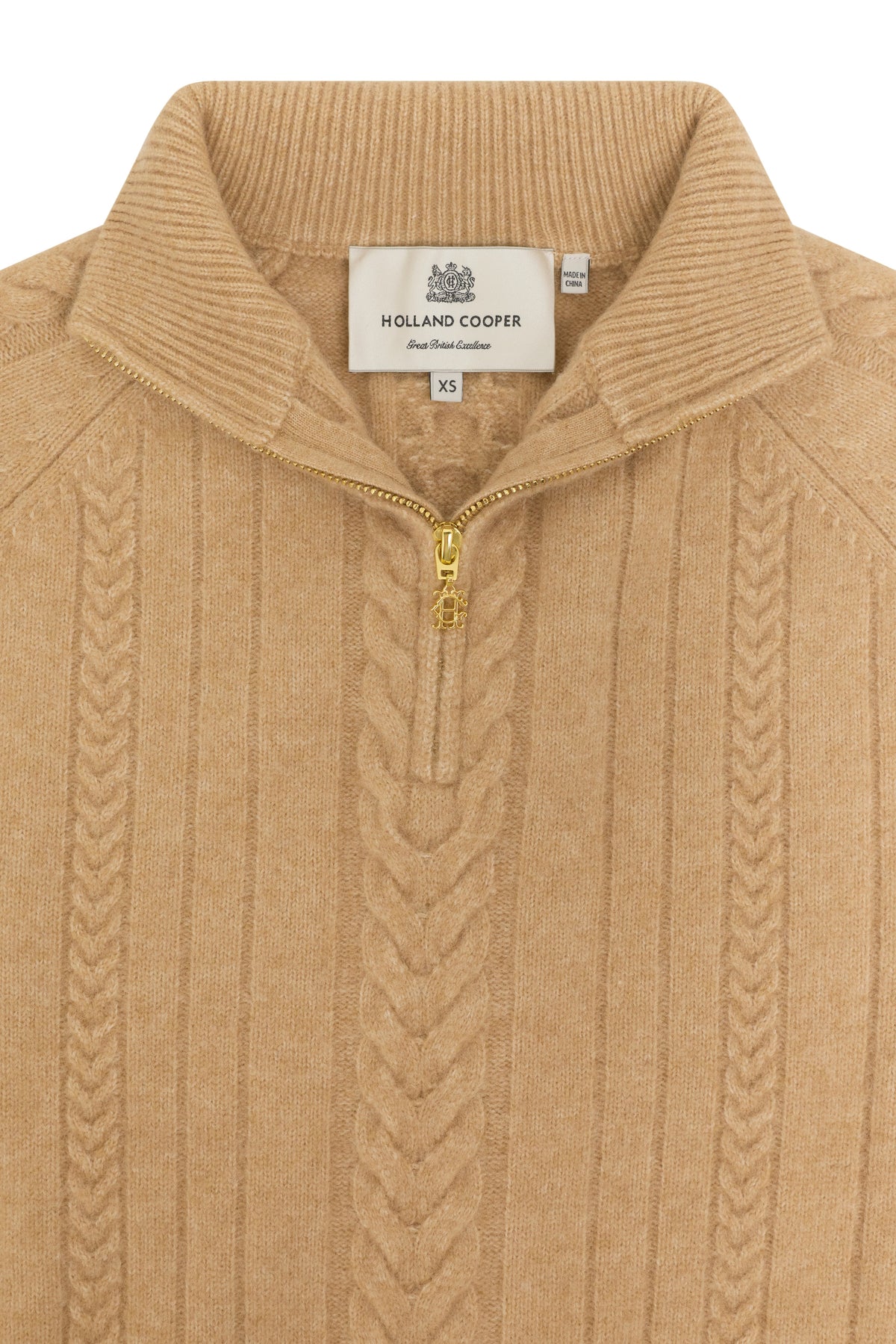 Fairford Quarter Zip Knit (Camel)