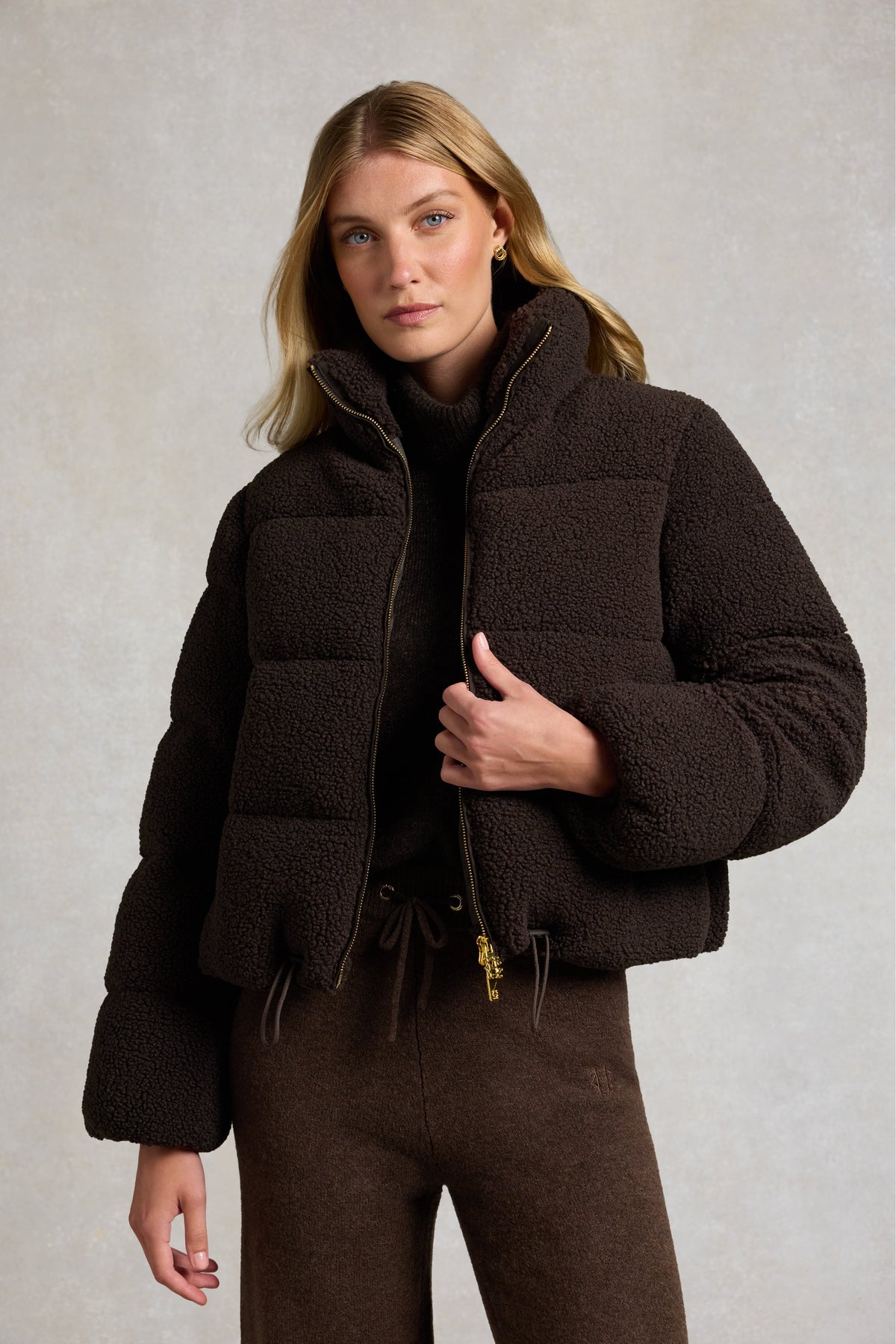 Classic Teddy Padded Jacket (Chocolate Borg)