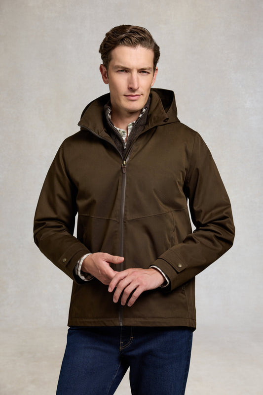 Men's Essential Waterproof Jacket (Olive Brown)