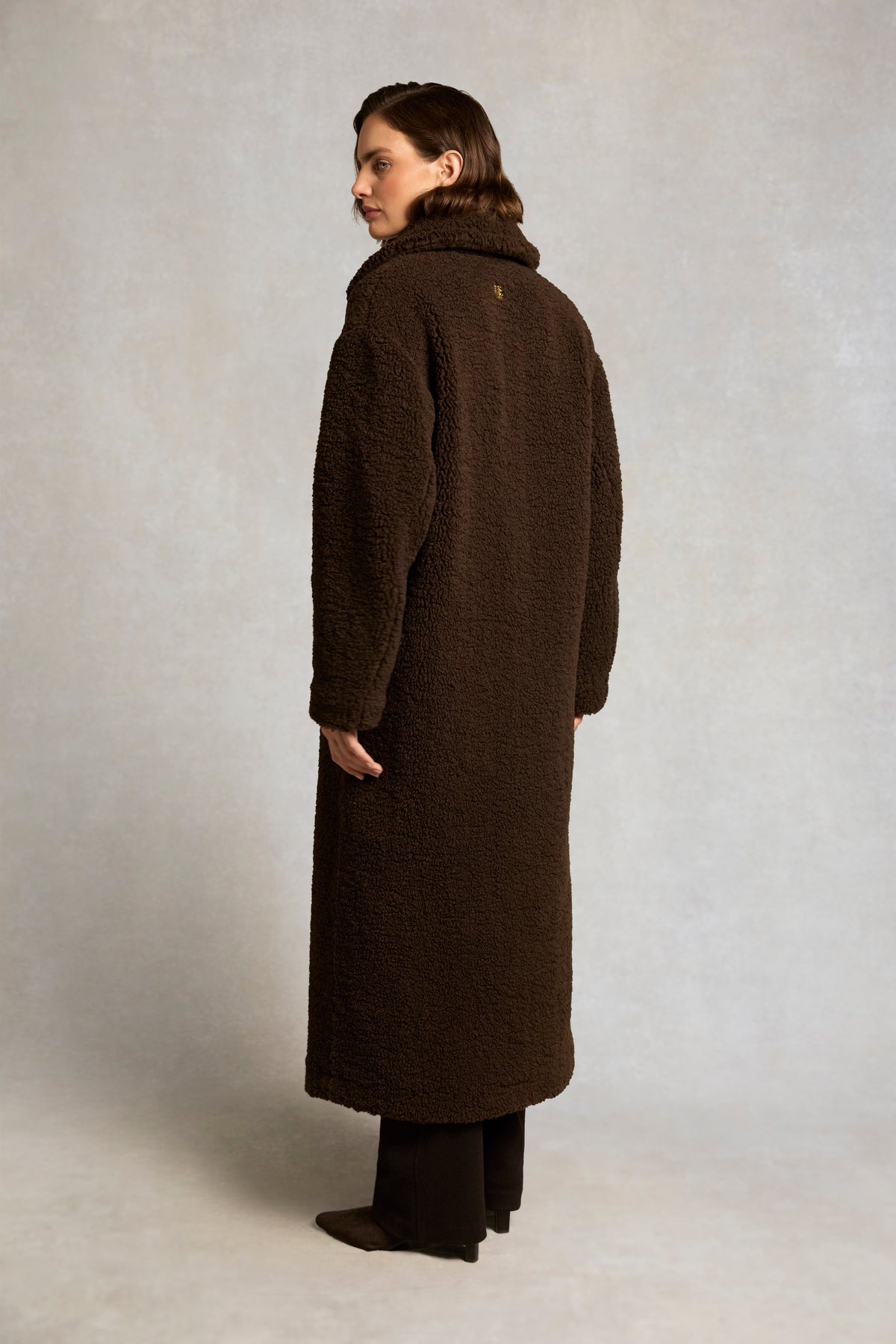 Teddy Longline Overcoat (Chocolate)