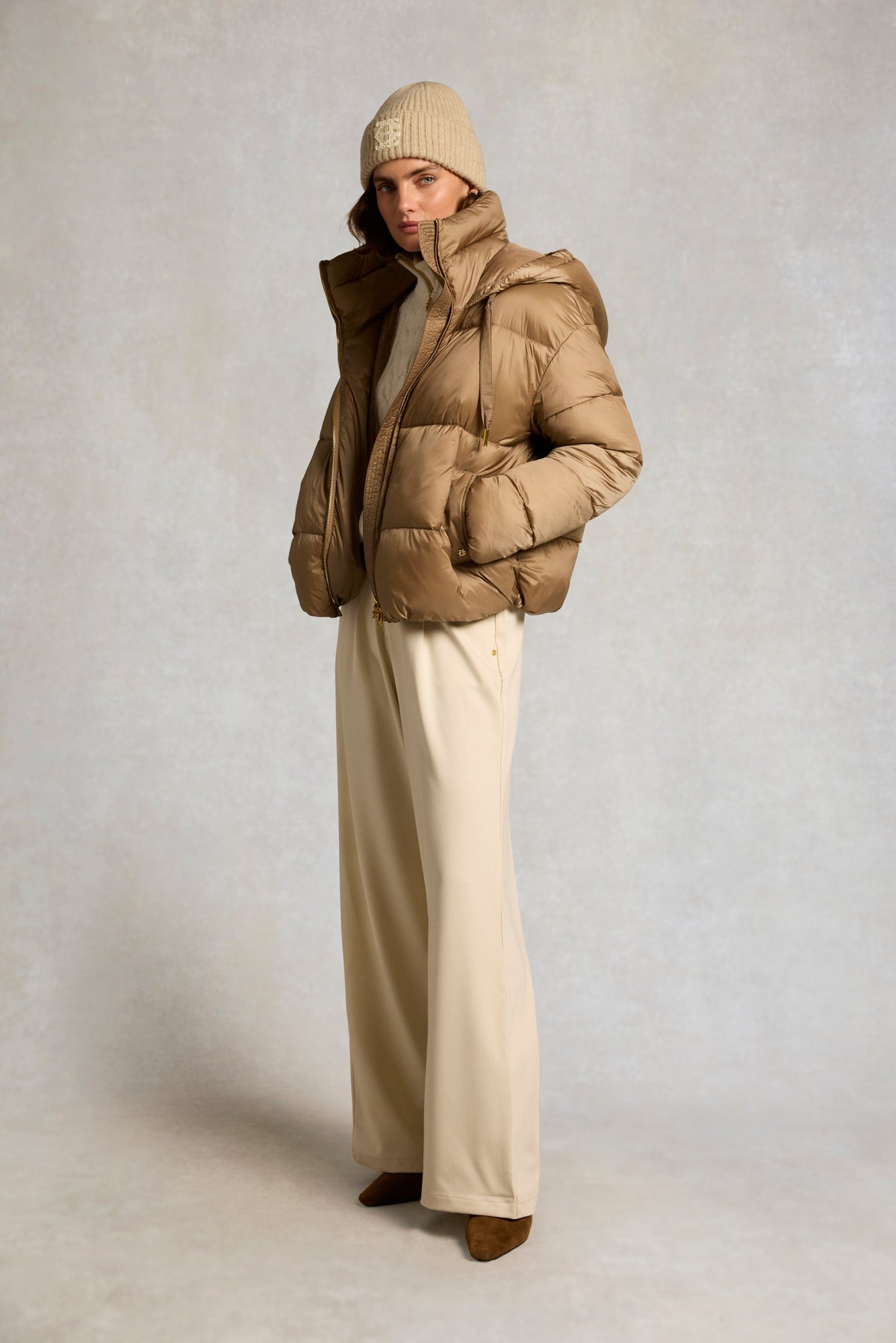 Hooded Baffled Jacket (Whisky)