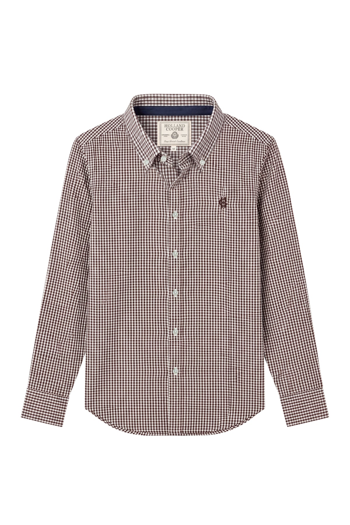 Men's Classic Fit Button Down Shirt (Chocolate Gingham)