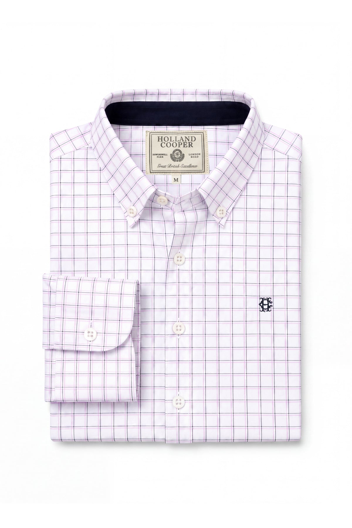 Men's Classic Fit Button Down Shirt (Navy Window Check)