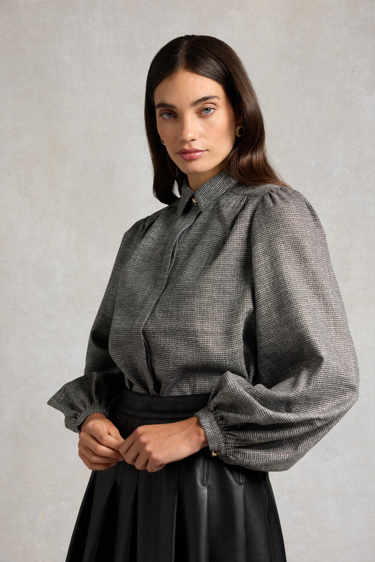 Broadway Blouse (Sparkle Puppytooth)