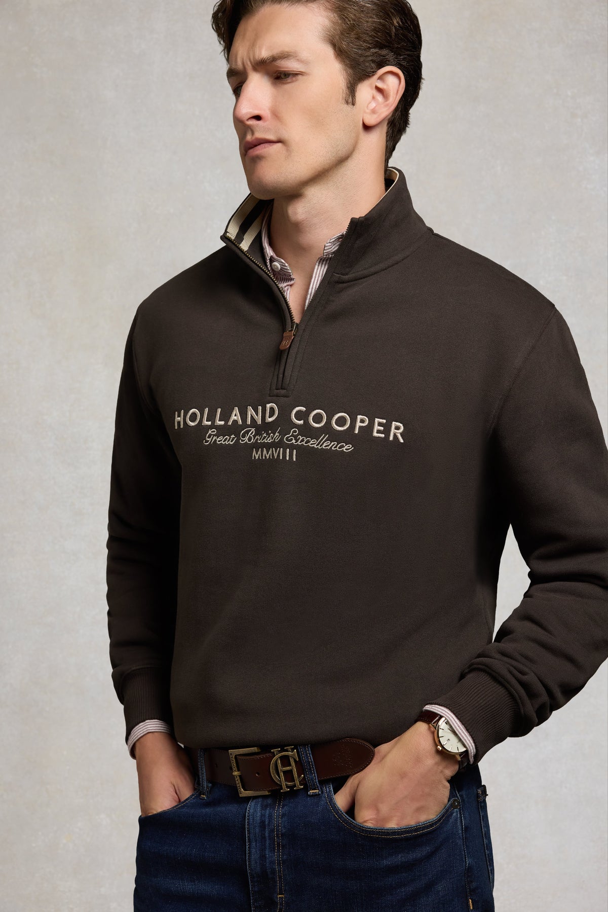 Men's Heritage Quarter Zip Sweat (Bournville)