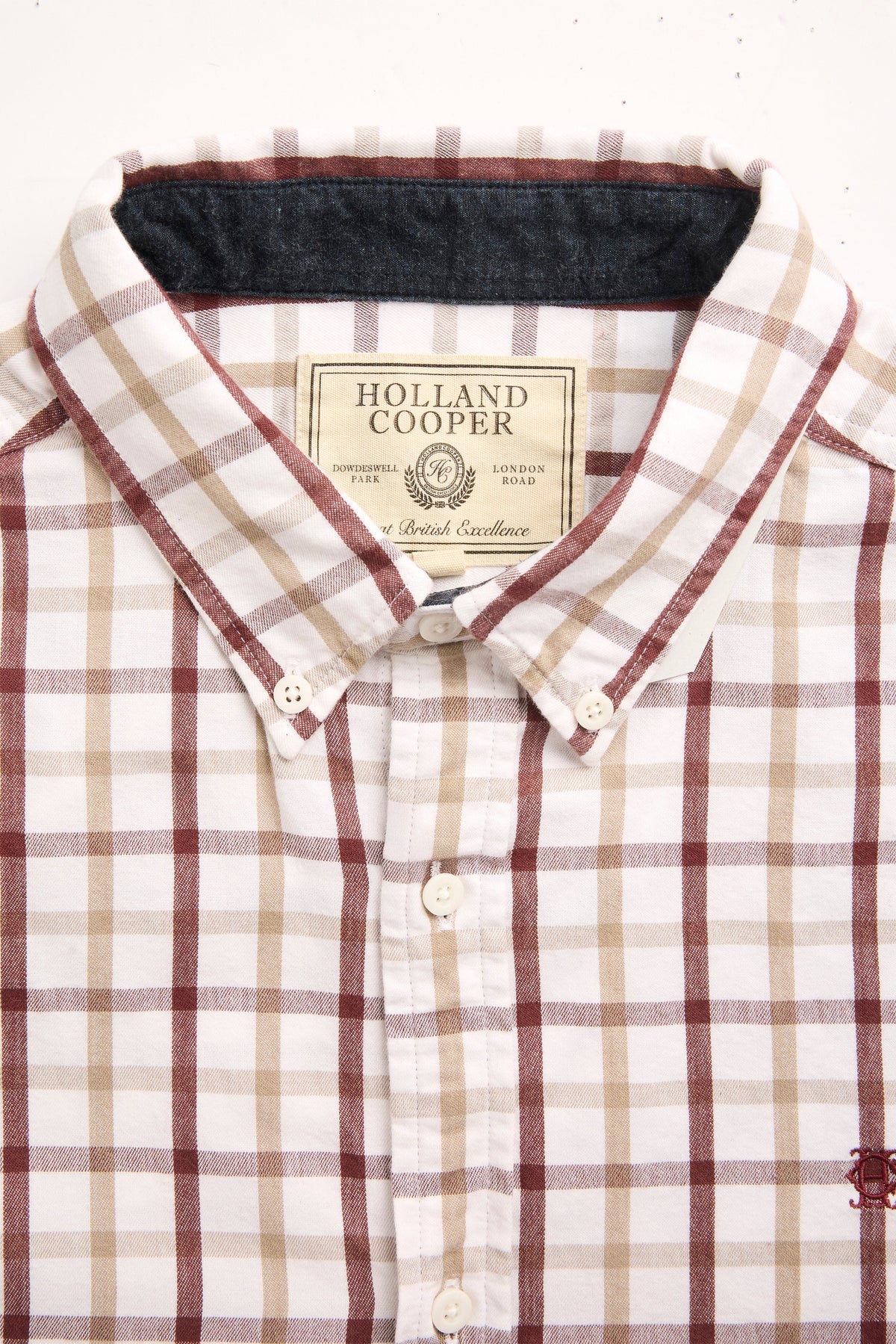 Men's Relaxed Fit Button Down Shirt (Large Scale Ruby Check)