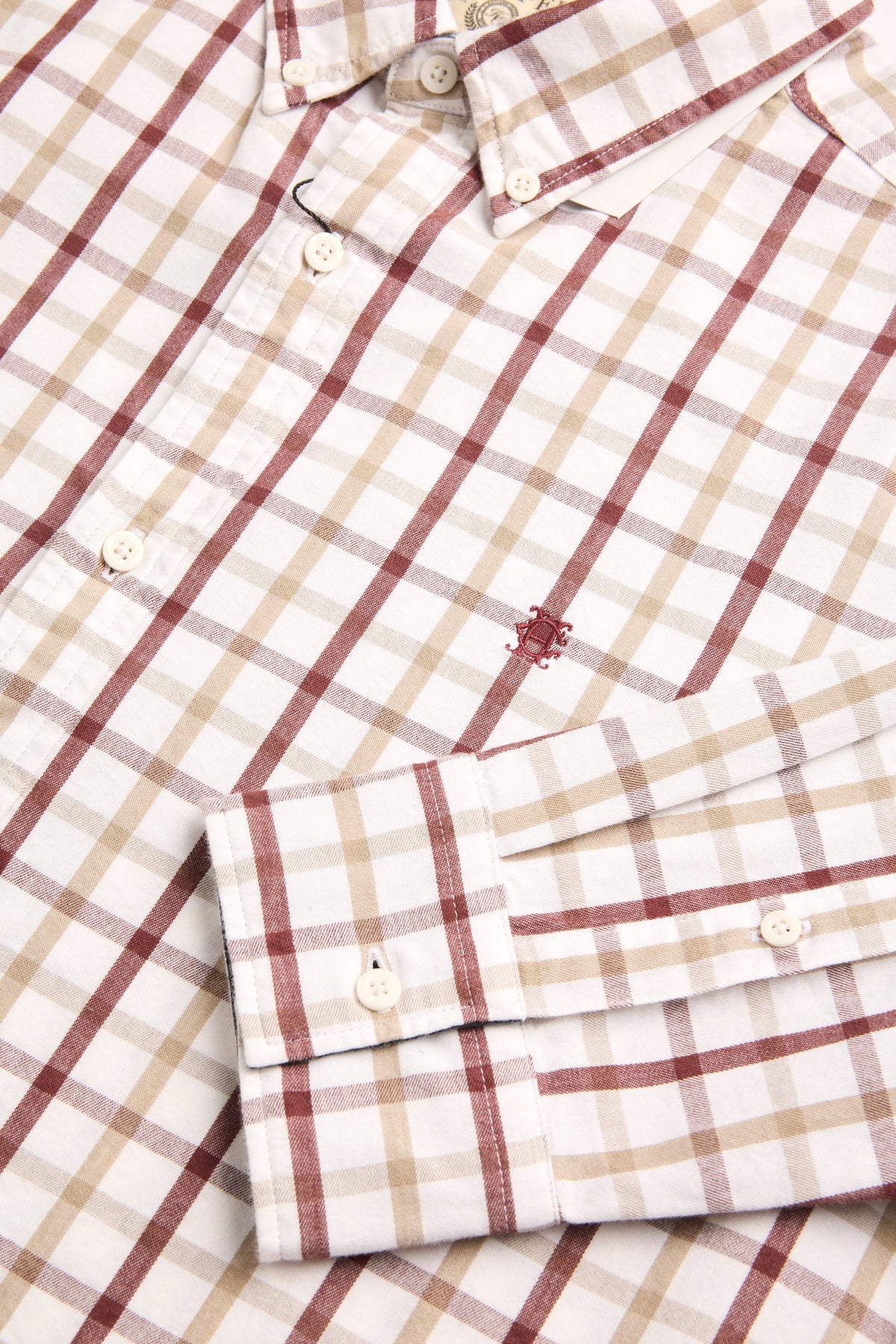 Men's Relaxed Fit Button Down Shirt (Large Scale Ruby Check)