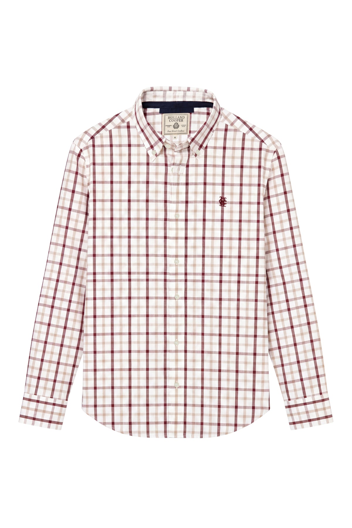 Men's Relaxed Fit Button Down Shirt (Large Scale Ruby Check)