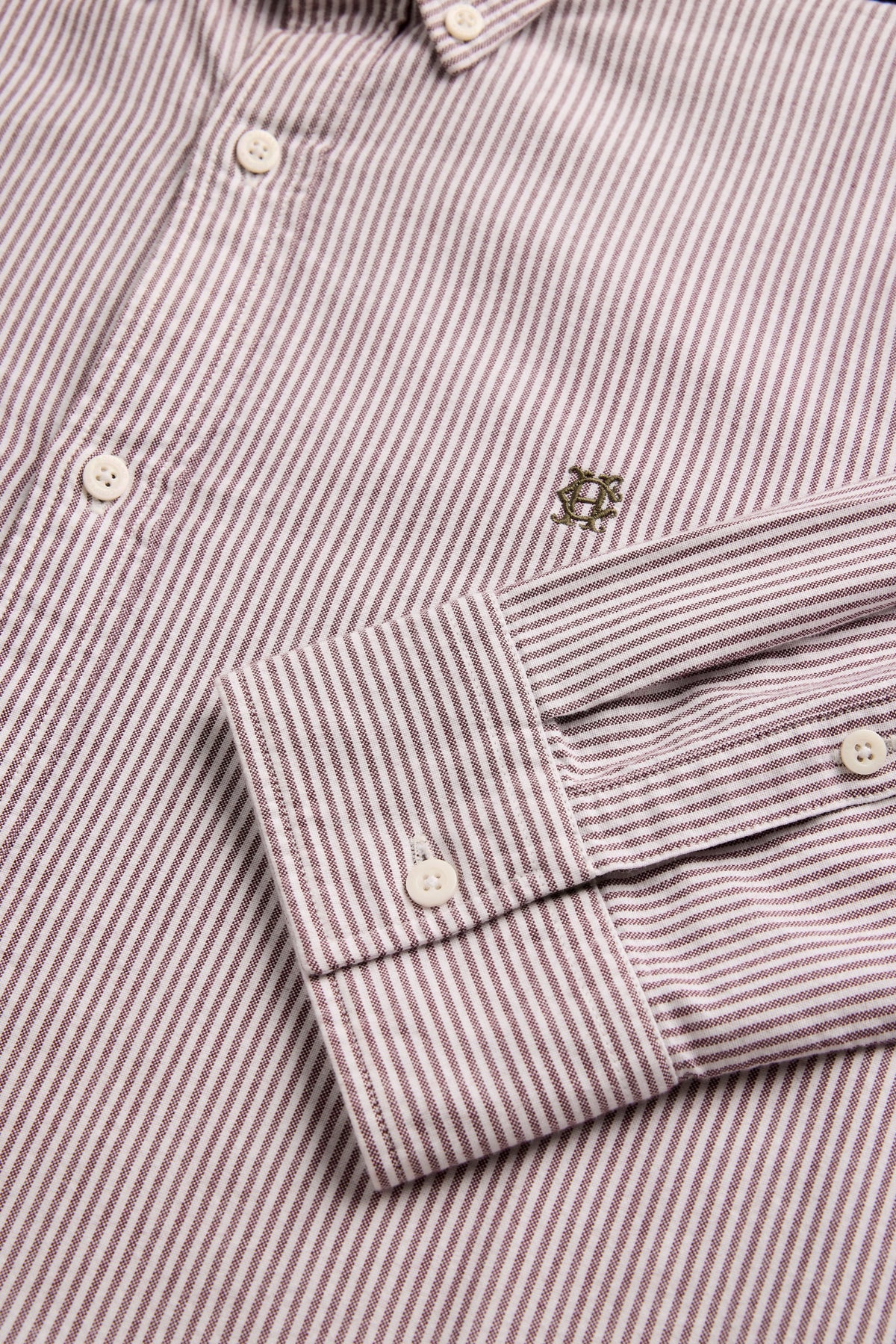 Men's Oxford Shirt (Washed Burgundy Stripe)