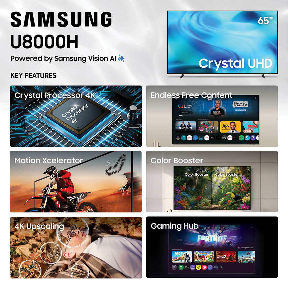 65” Class U8000H Series Crystal UHD 4K Smart Tizen TV