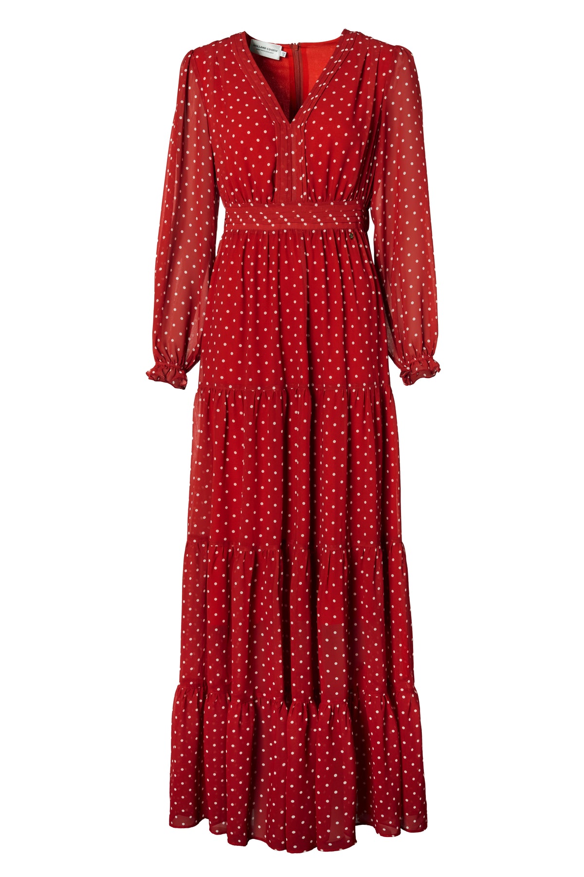 Bella Tiered Maxi Dress (Red White Polka Dot)