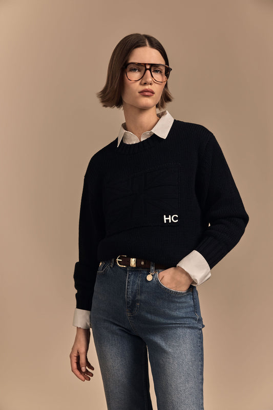 Bampton Crew Neck Knit (Ink Navy)