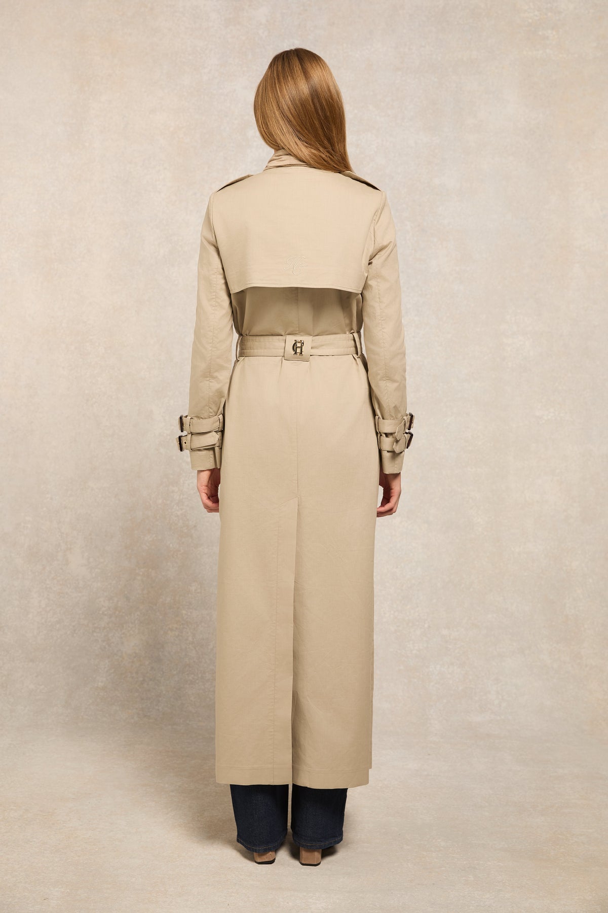 Collarless Trench Coat (French Grey)