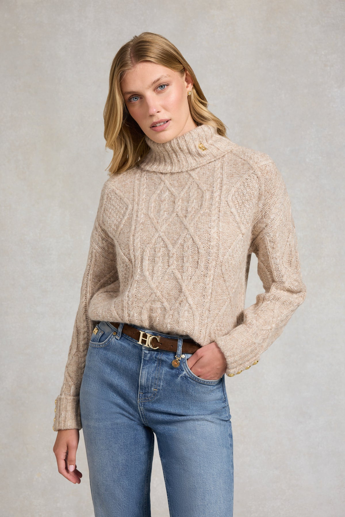 Noveli Roll Neck Knit (Taupe)