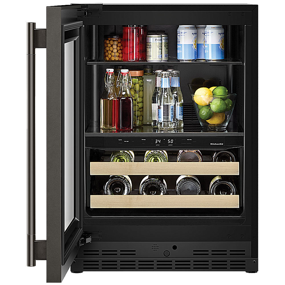 4.8 Cu. Ft. 24" Beverage Center with Glass Door and Wood-Front Racks