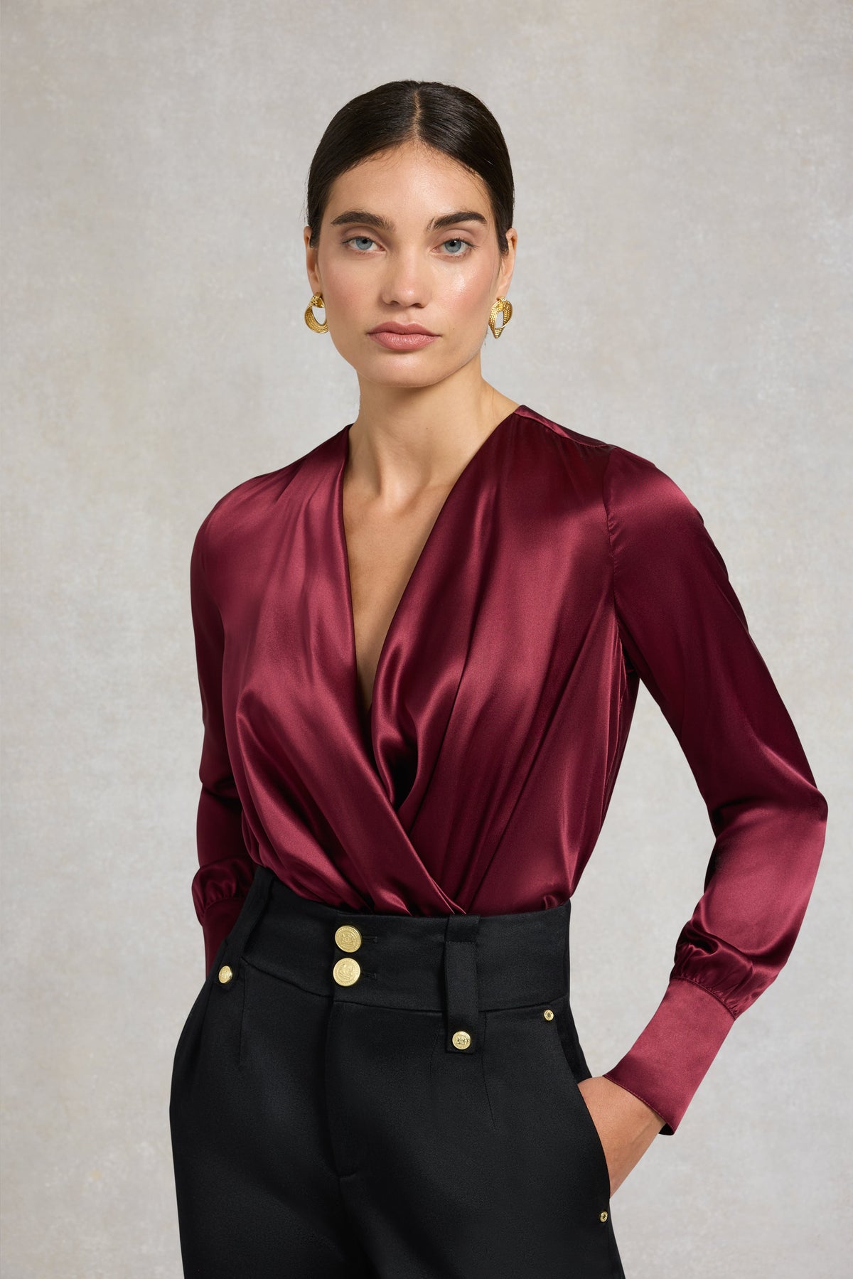 Silk Bodysuit (Burgundy)