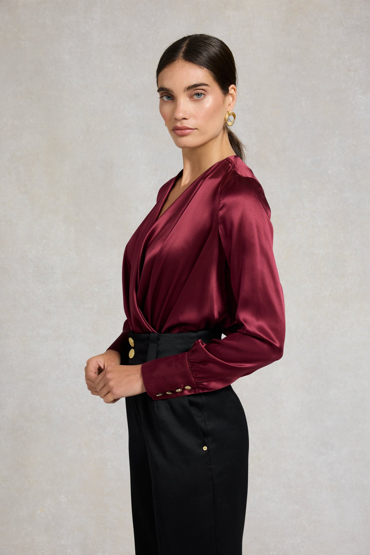 Silk Bodysuit (Burgundy)