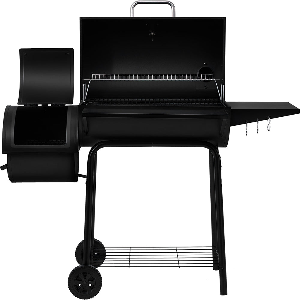 30" Charcoal Grill with Offset Smoker and Side Table