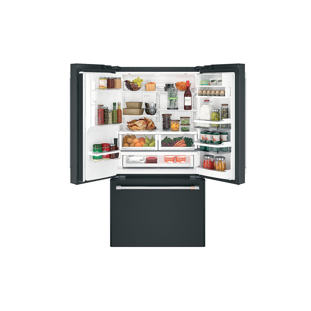 22.1 CuFt Smart Counter Depth French Door Refrigerator In Matte Black With Hot Water Dispenser