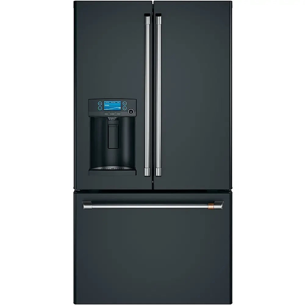 22.1 CuFt Smart Counter Depth French Door Refrigerator In Matte Black With Hot Water Dispenser
