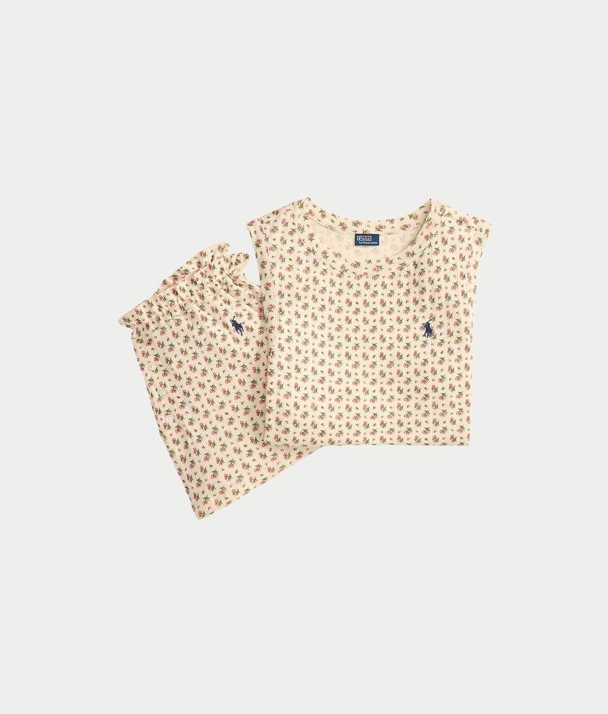 Pointelle Gathered Tank & Boxer Knit Set