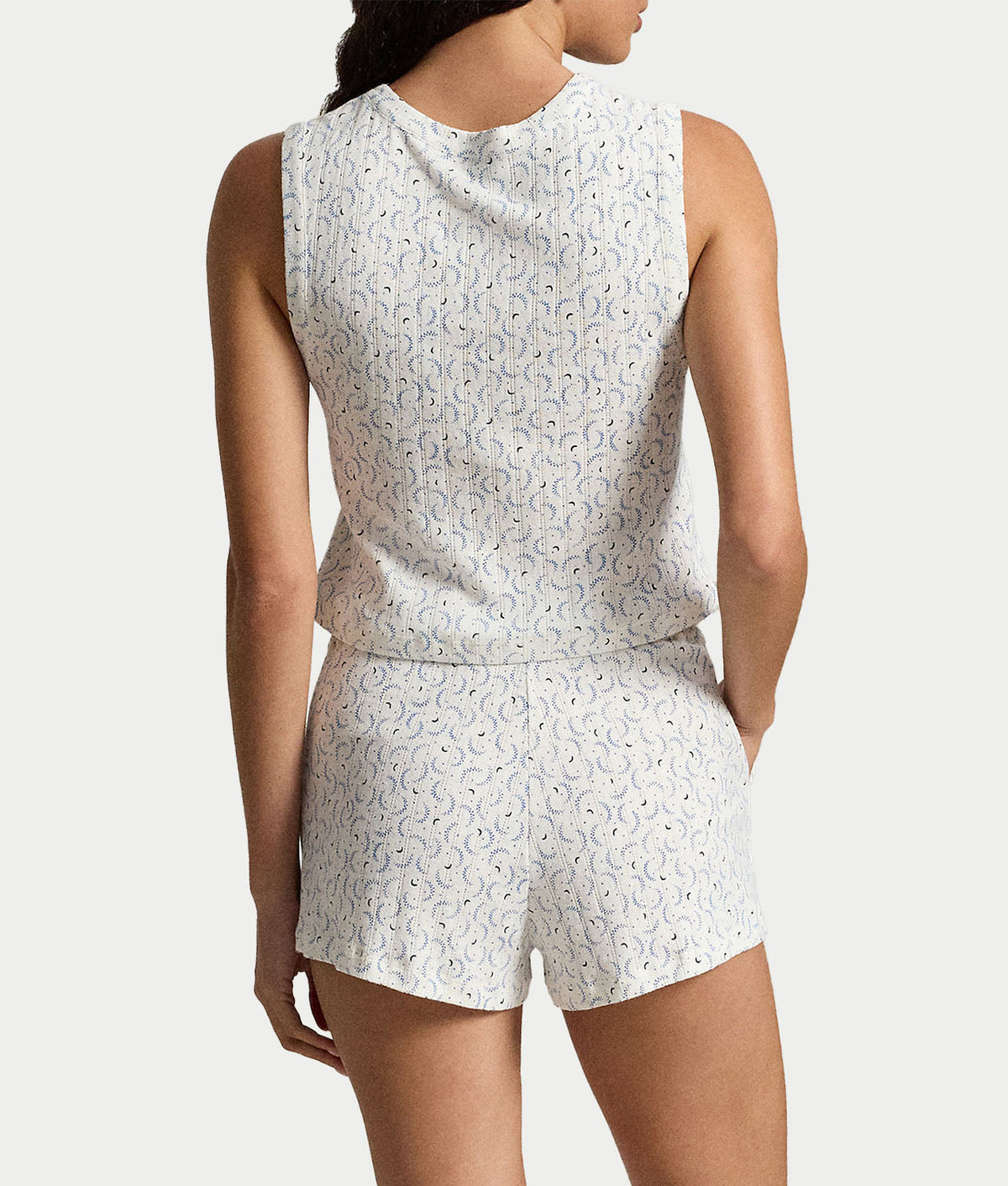 Pointelle Gathered Tank & Boxer Knit Set