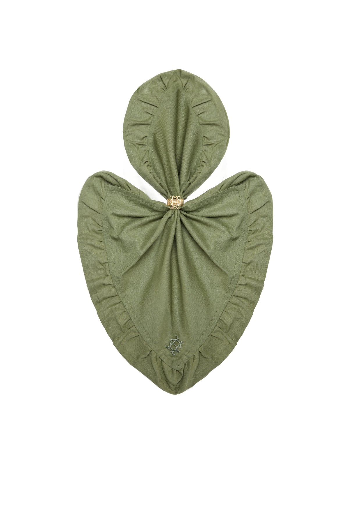 4pc Frilled Napkin Set (Olive)
